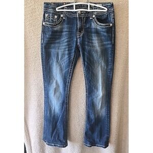 Miss Me Womens Size 29 Signature-Rise Boot Dark Wash Jeans Style # JE1304BL